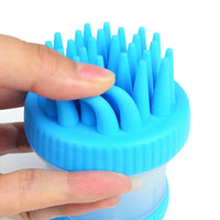 Dog Bath Brush with Massage Comb and Foot Cup